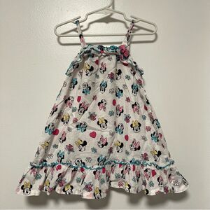 Disney Minnie Mouse Kids Dress White with Pink and Blue Accents size 24 months